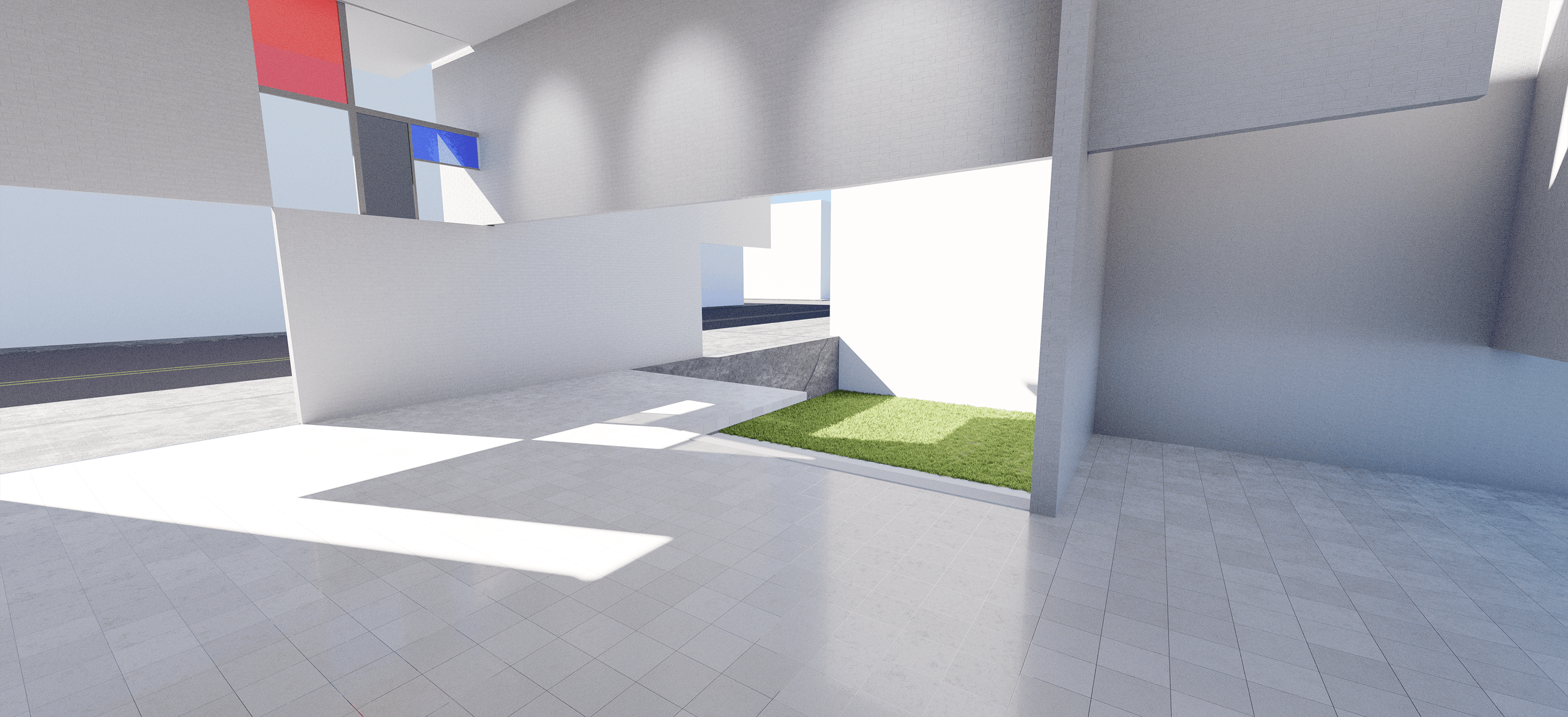 base render of a subway station